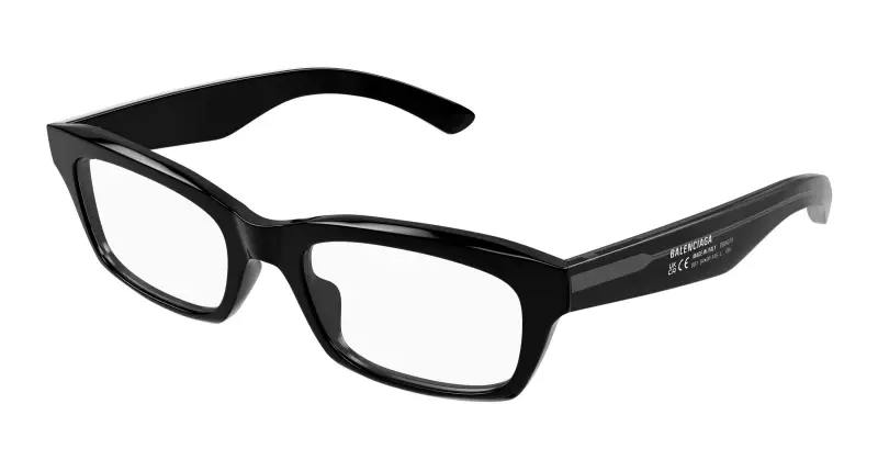 Uomo BB0427O 001 Montature da vista Acetato Nero Trasparente Squadrata