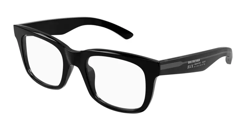 Uomo BB0428O 006 Montature da vista Acetato Nero Trasparente Squadrata