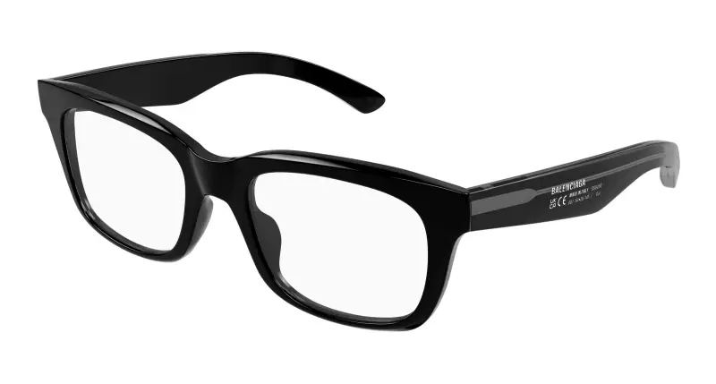 Uomo BB0429O 001 Montature da vista Acetato Nero Trasparente Squadrata
