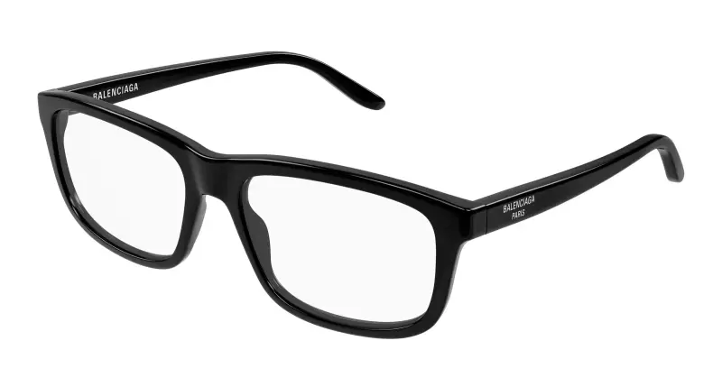 Uomo BB0438O 001 Montature da vista Acetato Nero Trasparente Squadrata
