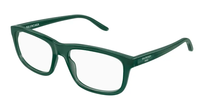 Uomo BB0438O 007 Montature da vista Acetato Verde Trasparente Squadrata