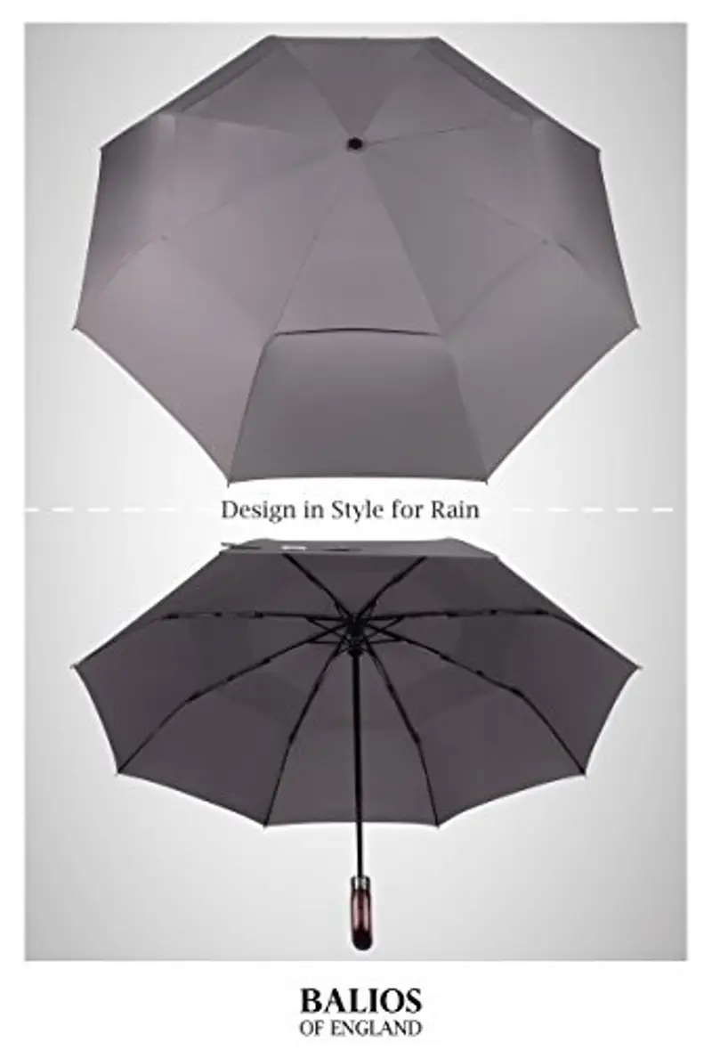 Balios Ombrello Pieghevole Grigio Metallizzato miniatura 3
