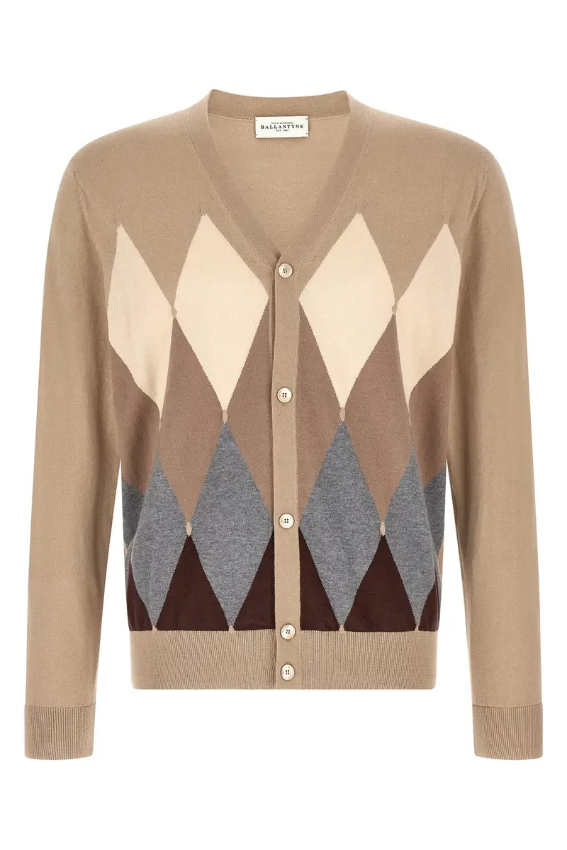 Cardigan Argyle Beige