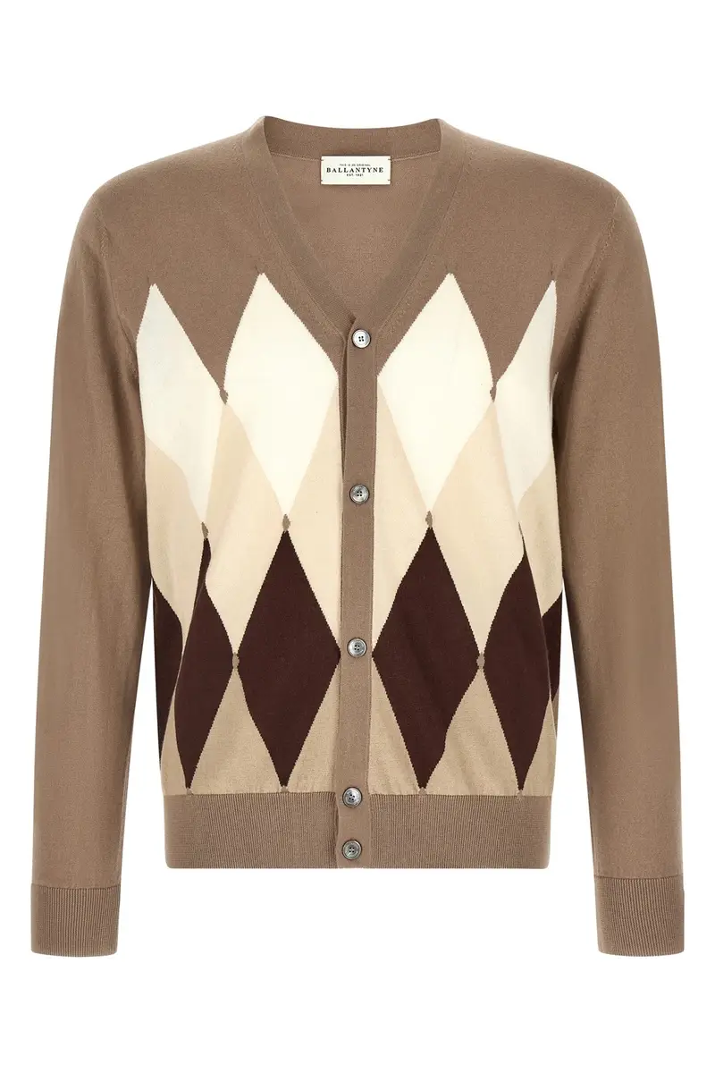 Cardigan Argyle Marrone