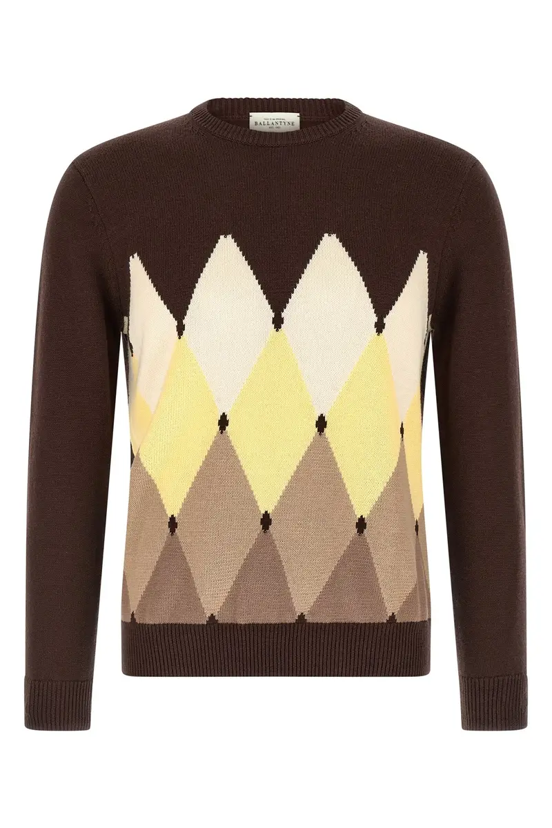 Maglione Argyle Marrone