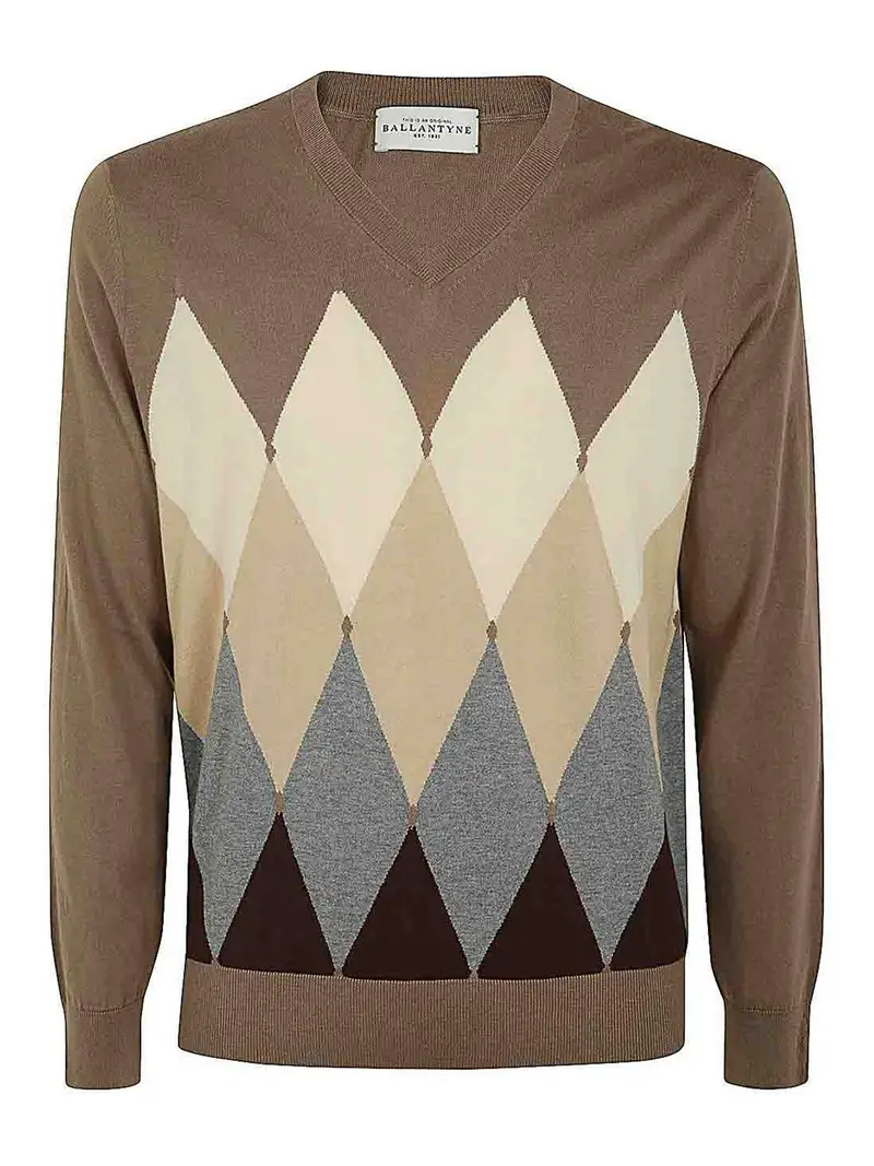 Maglione con scollo a V Marrone
