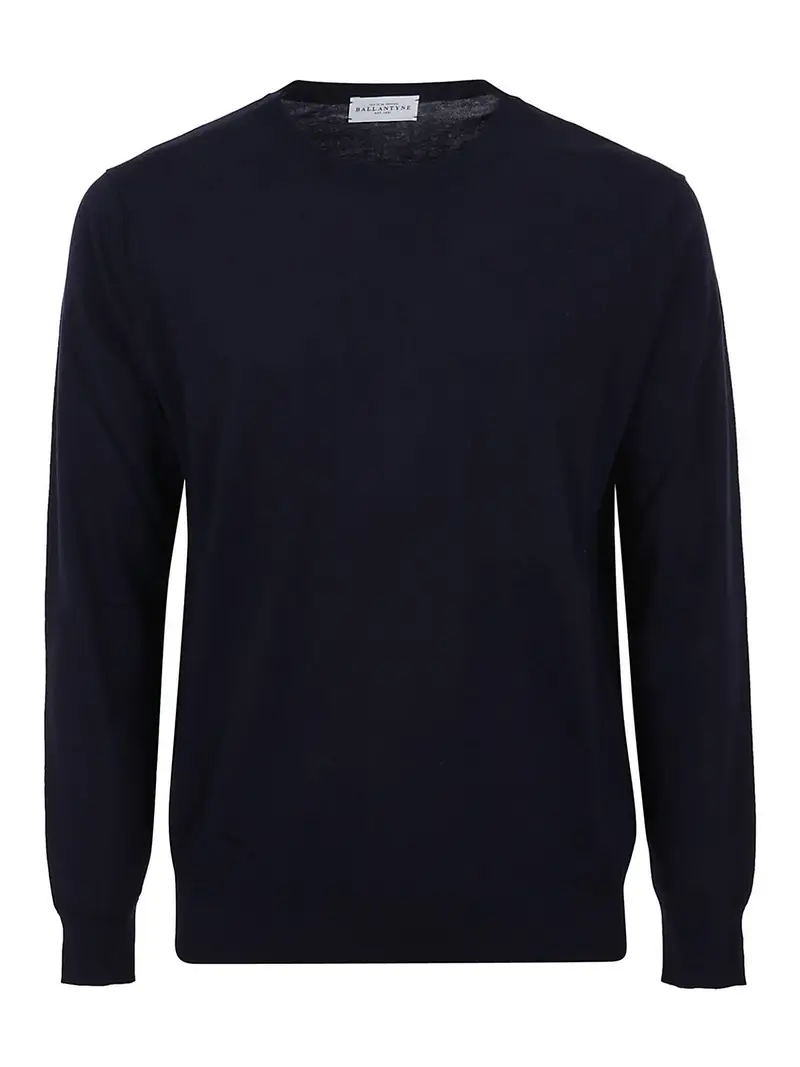 Pullover girocollo in lana Nero