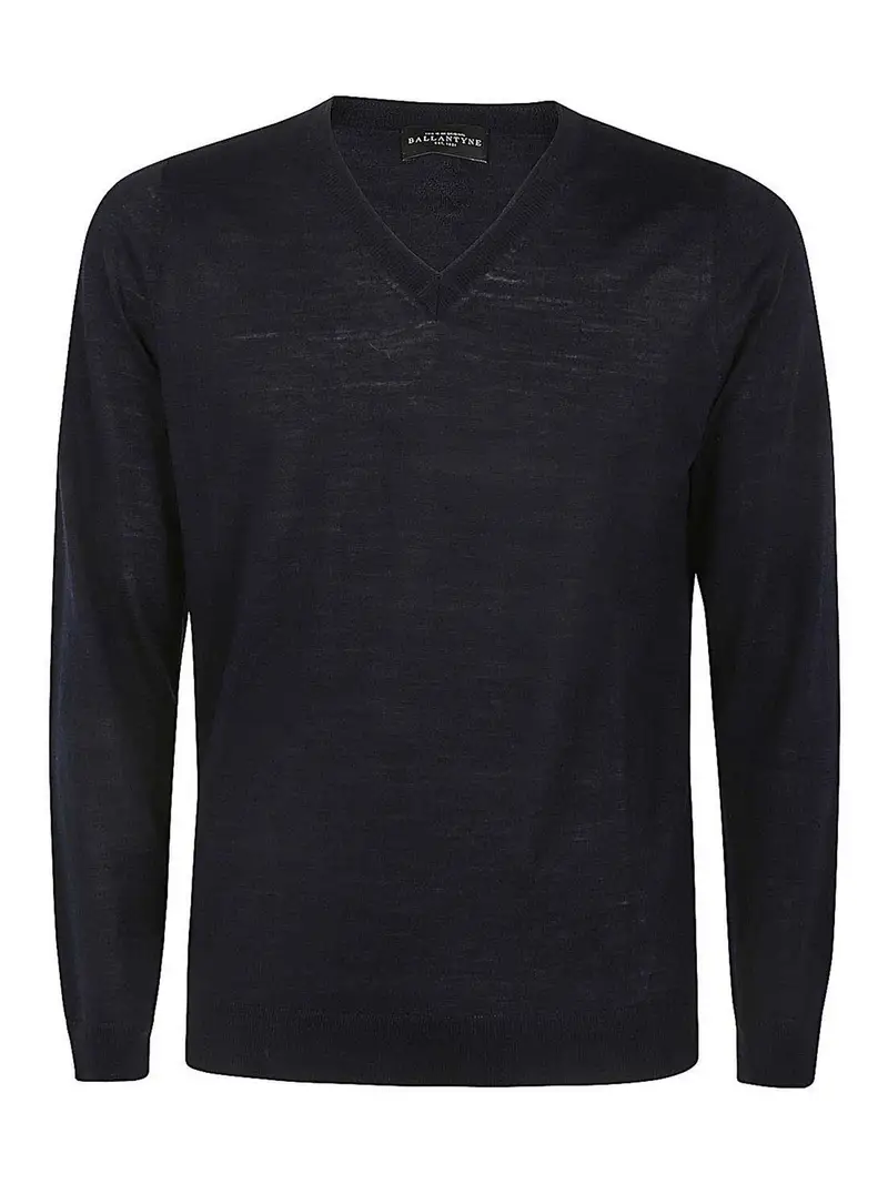 Pullover slim fit con scollo a V Blu