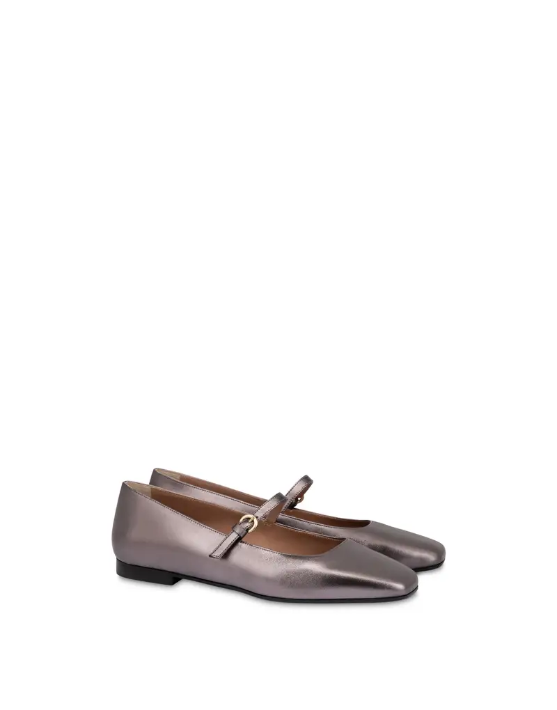 Ballerina Flat Nina in Nappa Laminata FUCILE, 40, Pollini miniatura 2