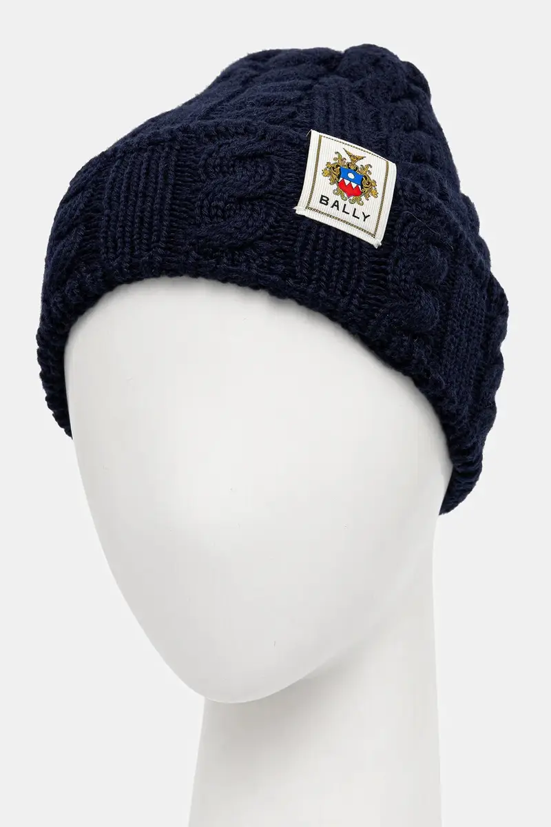 berretto in lana colore blu navy MHA03L miniatura 3