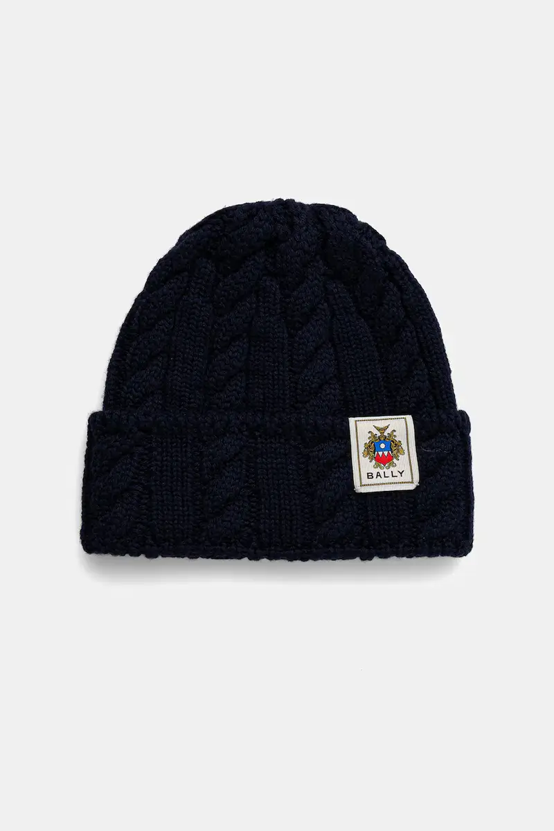 berretto in lana colore blu navy MHA03L