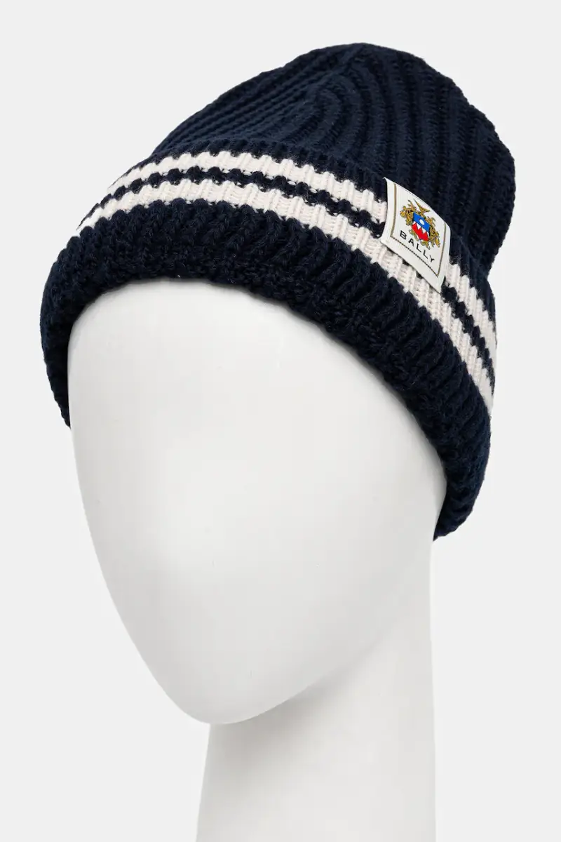 berretto in lana colore blu navy WHA02D miniatura 3