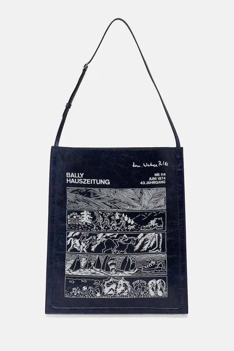 borsa in pelle colore blu navy MAE05A