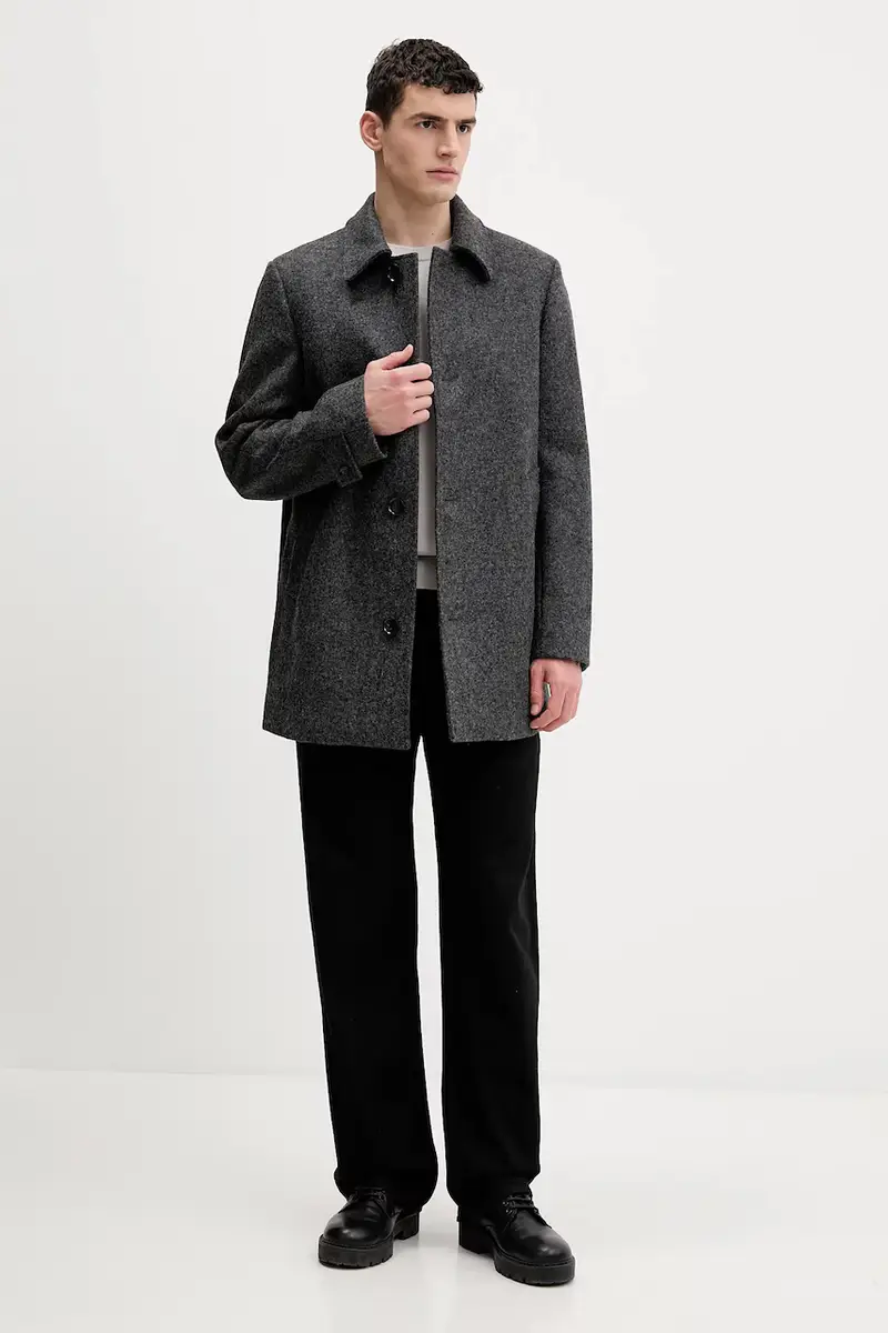 cappotto in lana Grigio miniatura 2