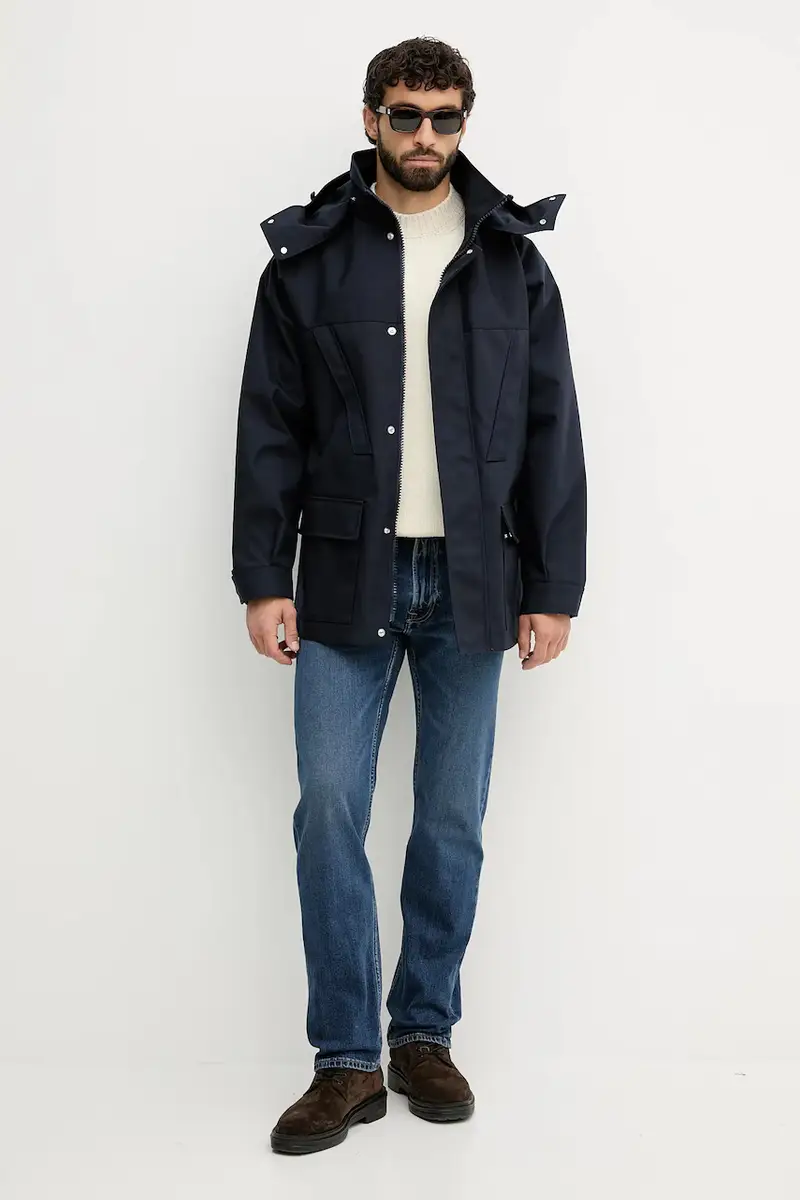 giacca colore blu navy MOU0B0 miniatura 2