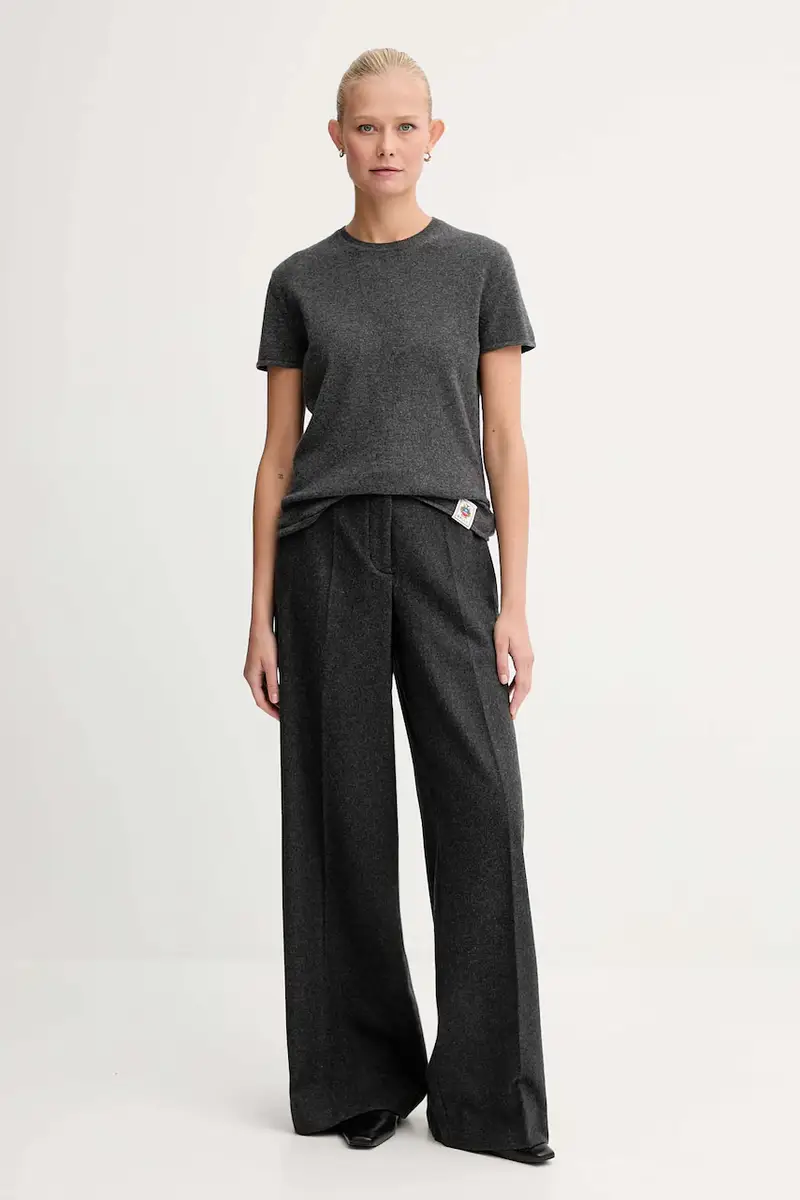 maglietta di cashmere colore grigio WKN07A miniatura 2