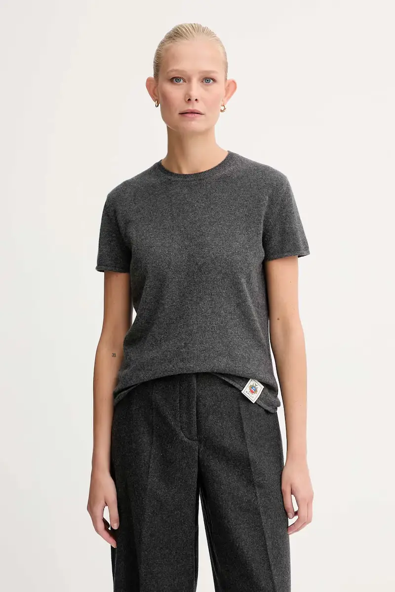 maglietta di cashmere colore grigio WKN07A
