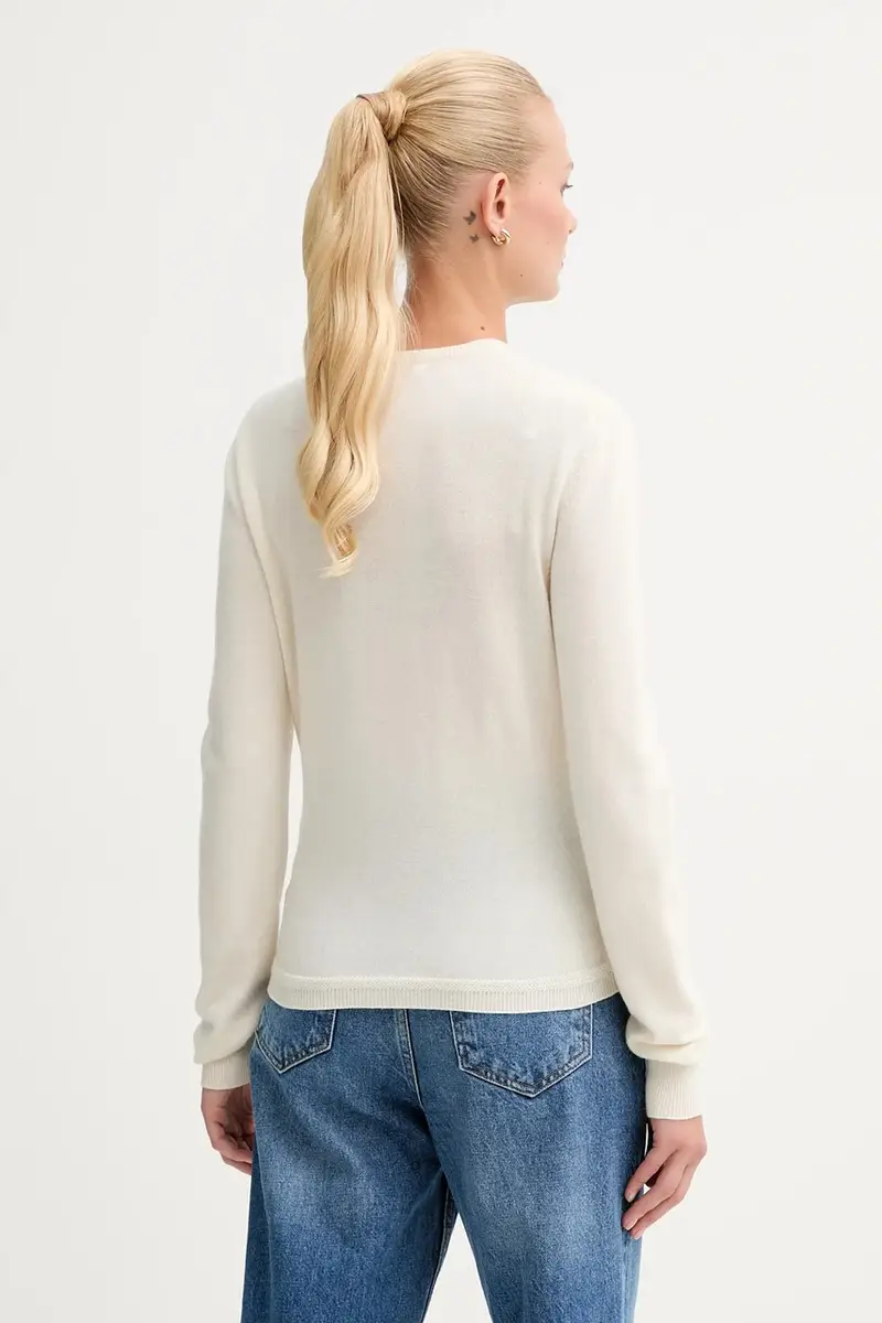 maglione in cachemirie donna colore beige WKN07P miniatura 3