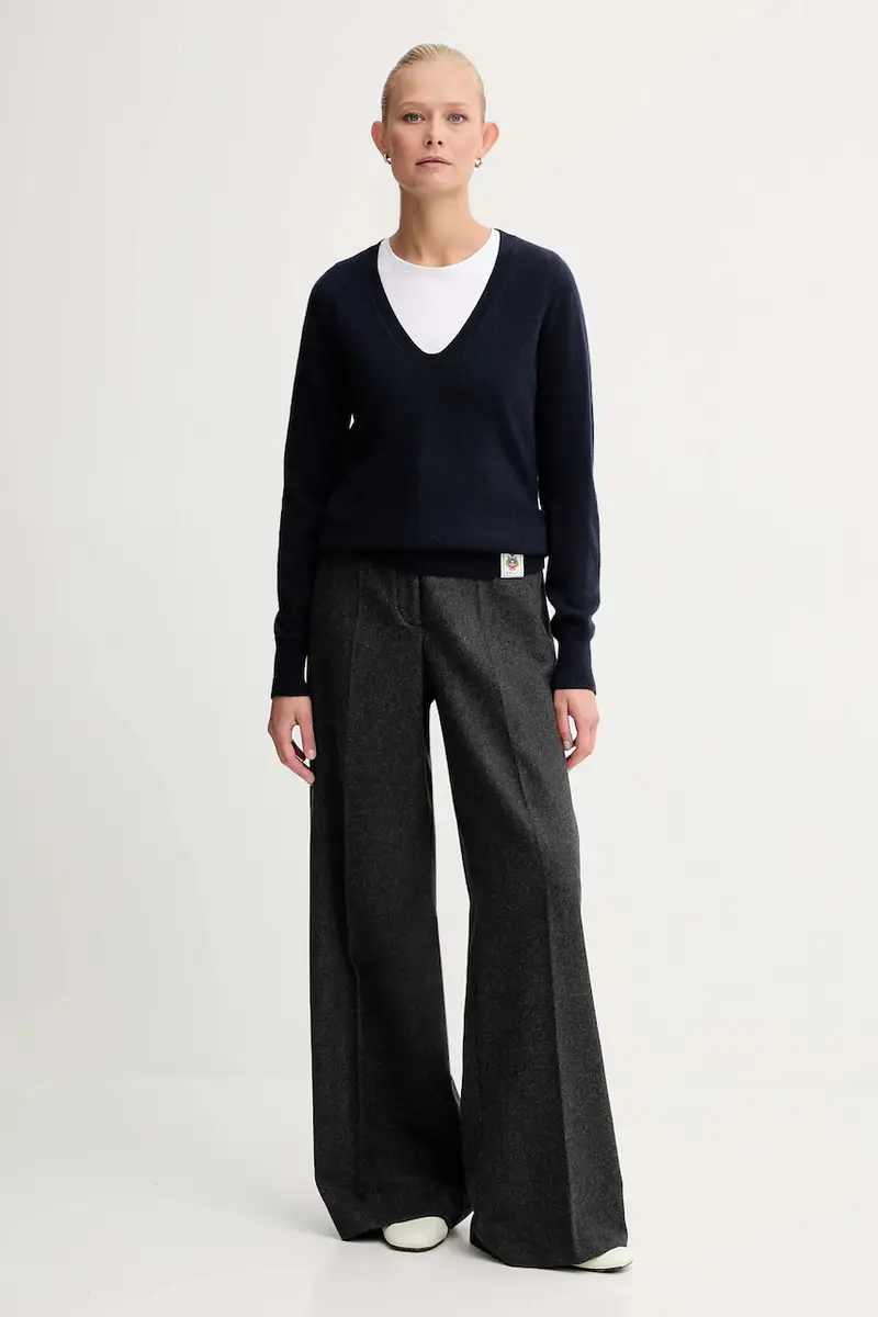 maglione in cachemirie donna colore blu navy WKN0AO miniatura 2