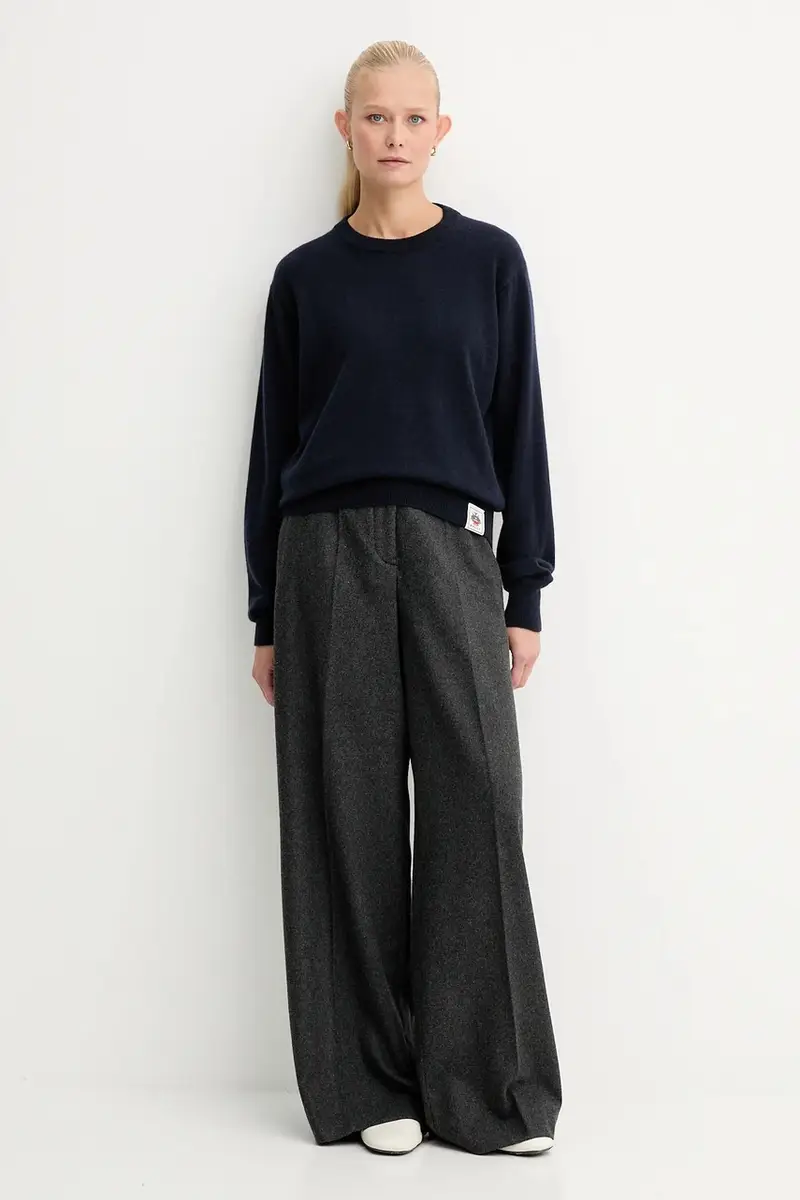 maglione in cachemirie donna colore blu navy WKN0BA miniatura 2