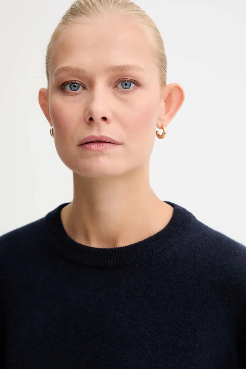 maglione in cachemirie donna colore blu navy WKN0BA miniatura 5