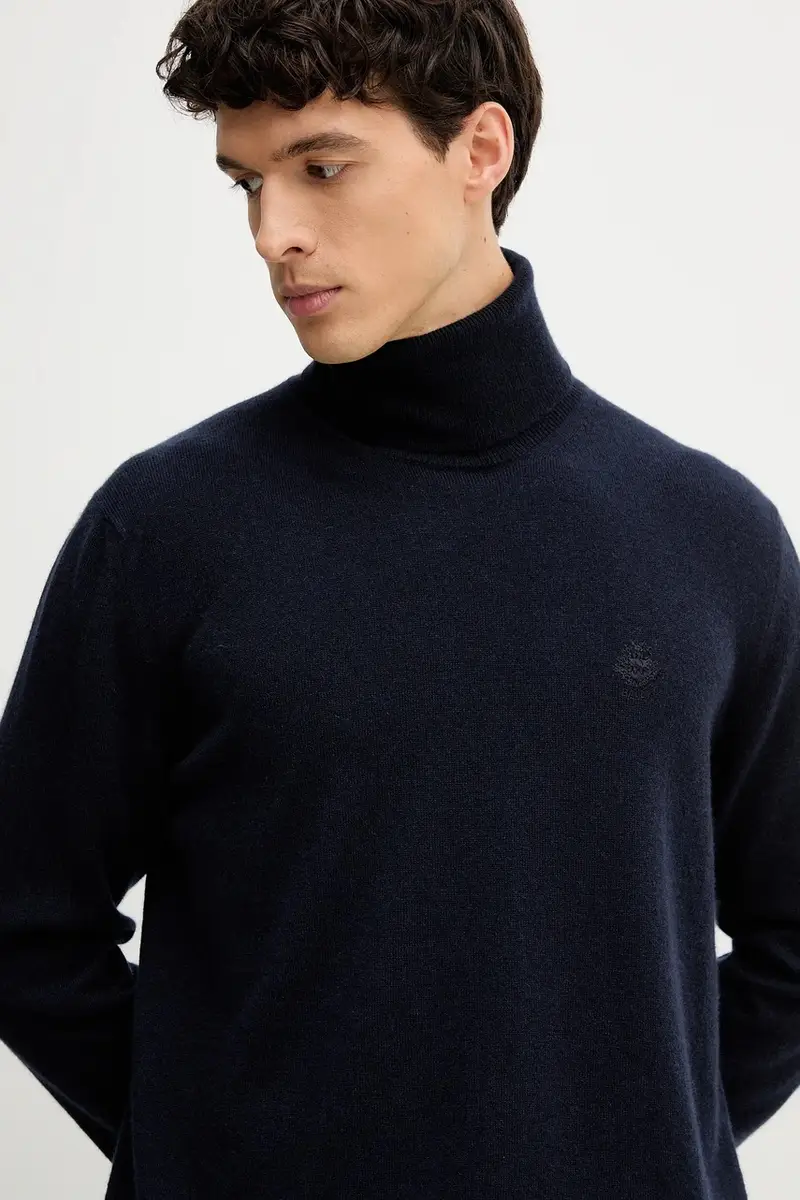 maglione in cachemirie uomo colore blu navy MKN08O miniatura 4