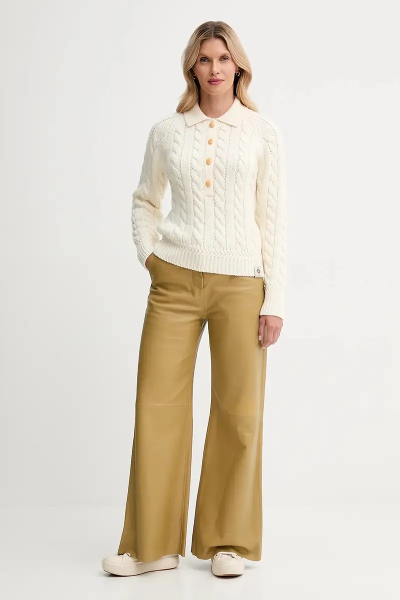 maglione in lana donna colore beige WKN0BG miniatura 2