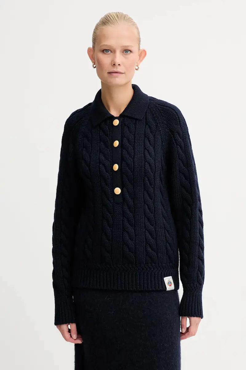 maglione in lana donna colore blu navy WKN0BG