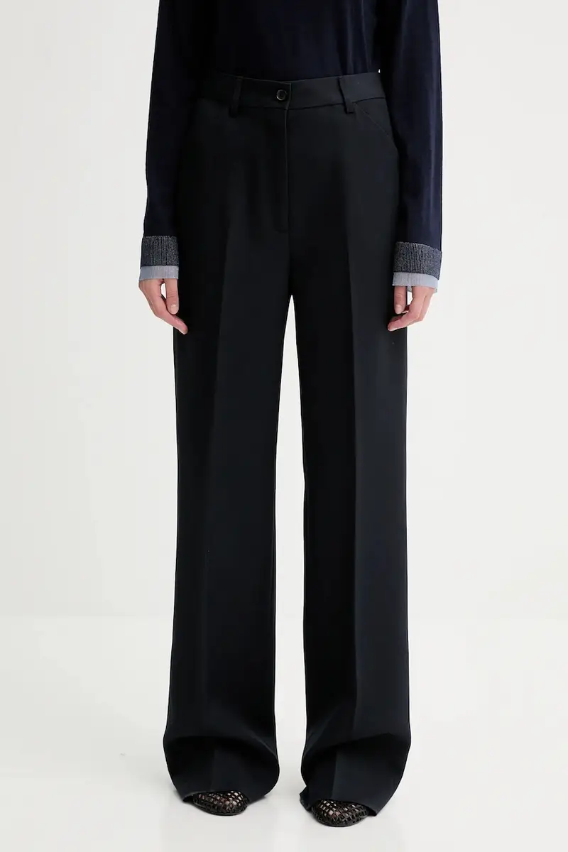 pantaloni in lana donna colore blu navy WTR03W