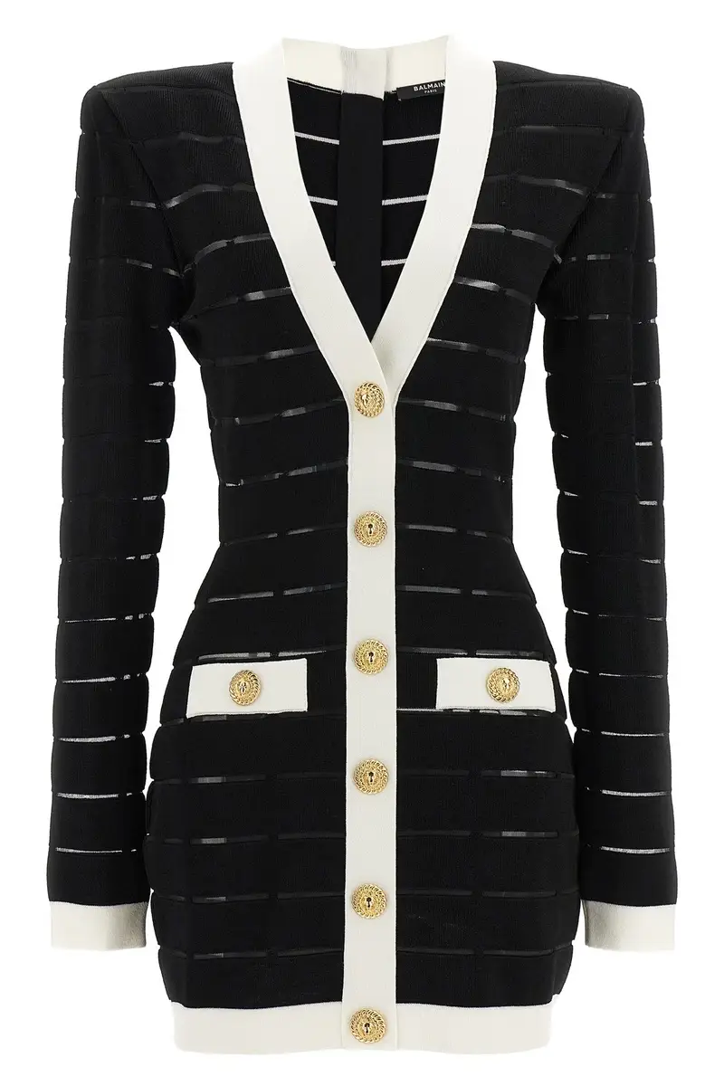 Abito Bicolor Maglia Bianco