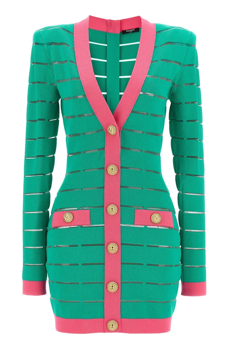 Abito Bicolor Maglia Verde