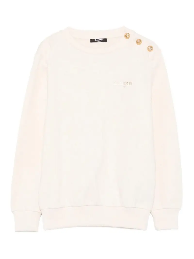 Beige Felpa con bottoni dorati