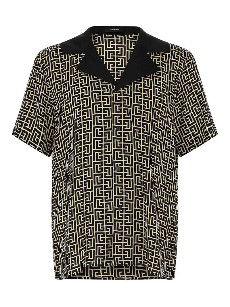 Camicia con monogramma Bianco