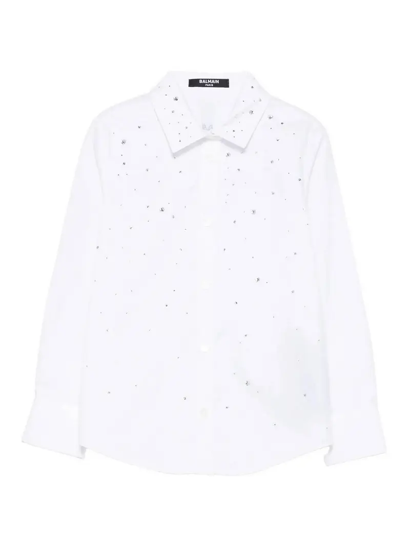 Camicia Con Strass Bianco