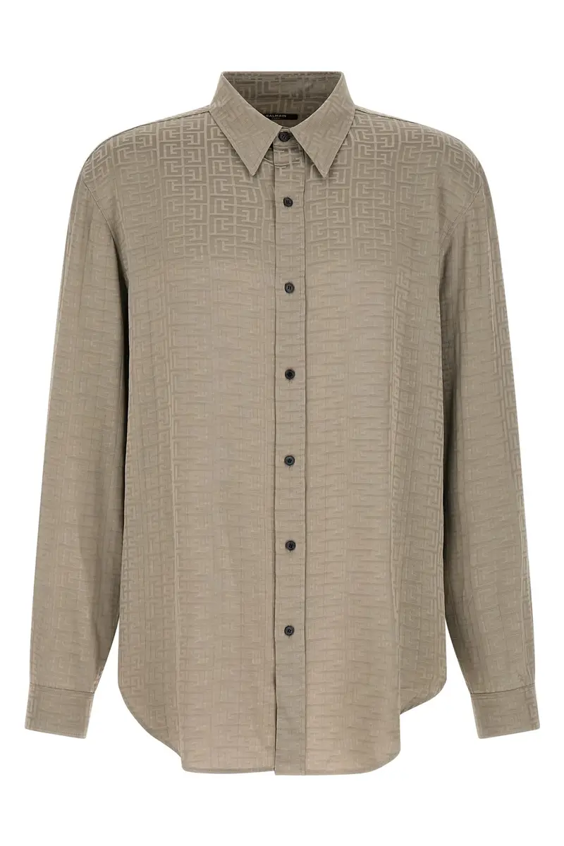 Camicia Monogram Jacquard Grigio