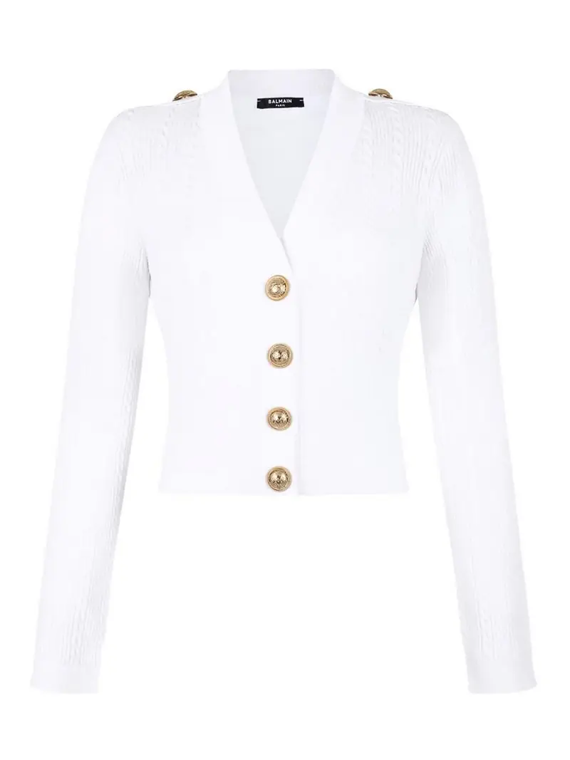 Balmain Cardigan Bianco 3269178