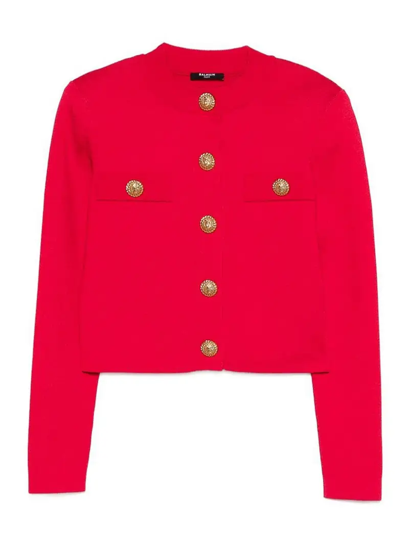 Cardigan girocollo con bottoni Multicolore