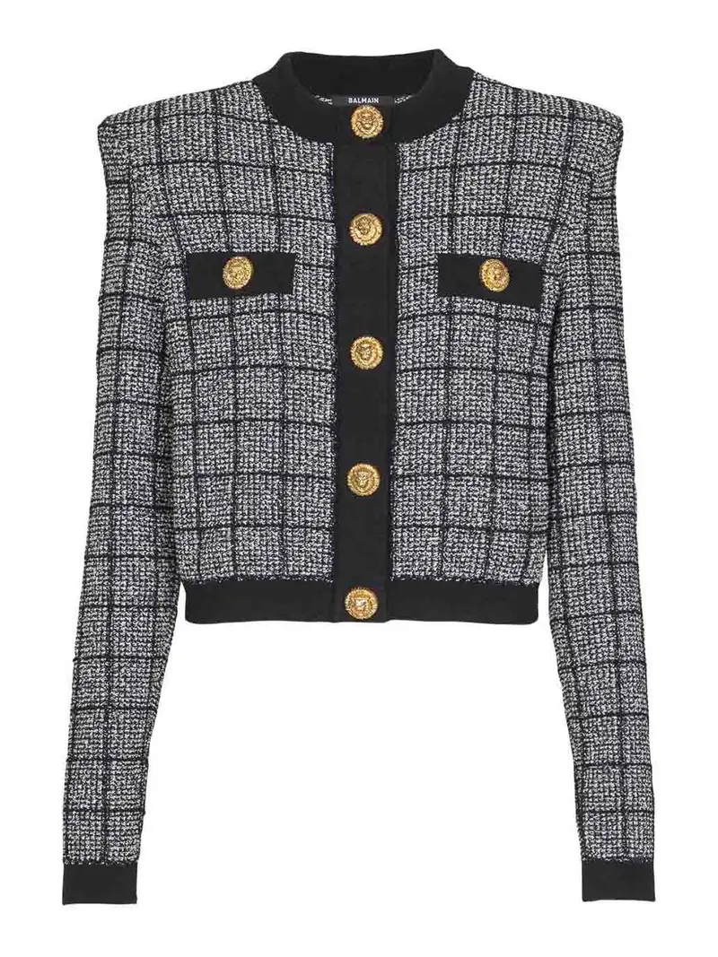 Cardigan in tweed Nero