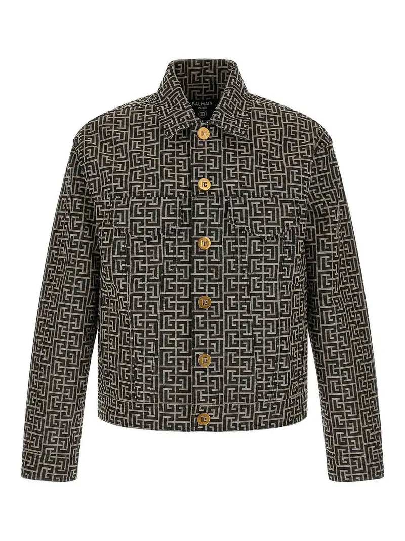 Giacca con monogramma jacquard Nero