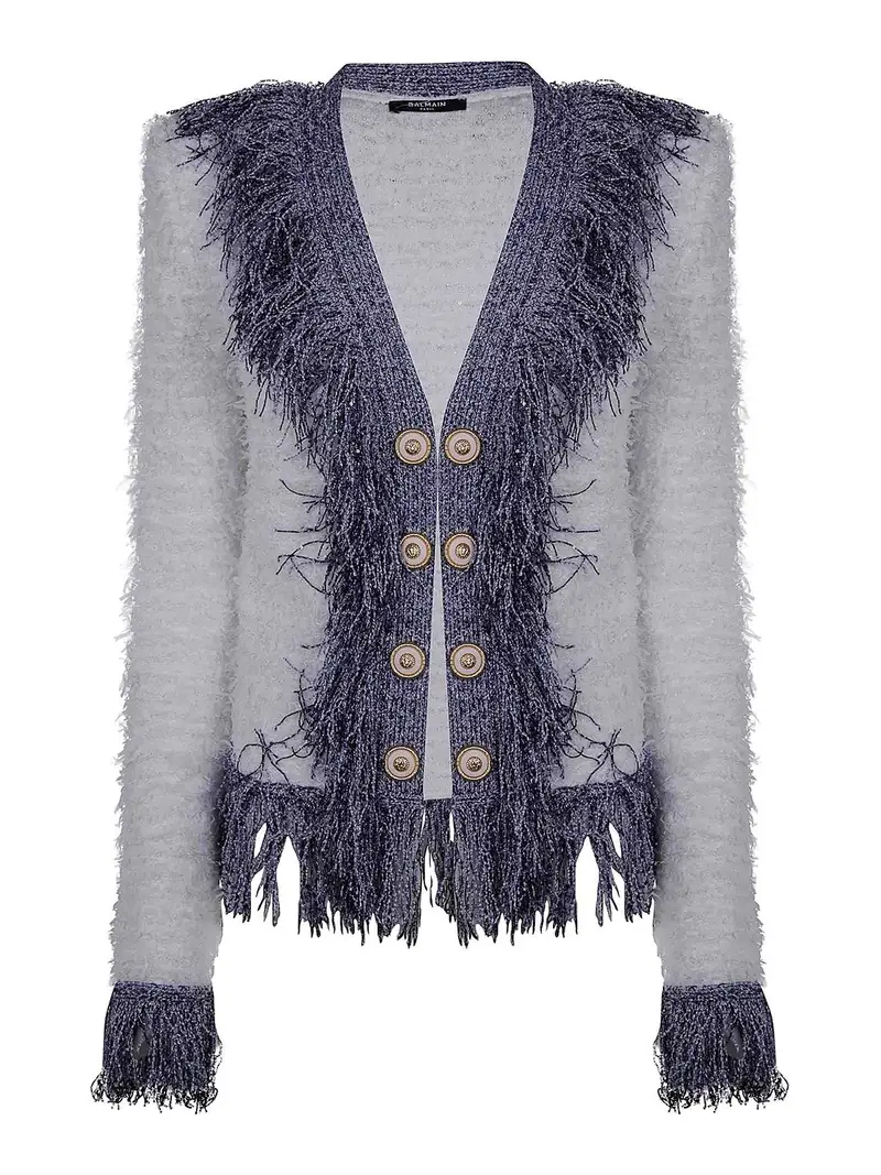 Giacca sfrangiata Bianco