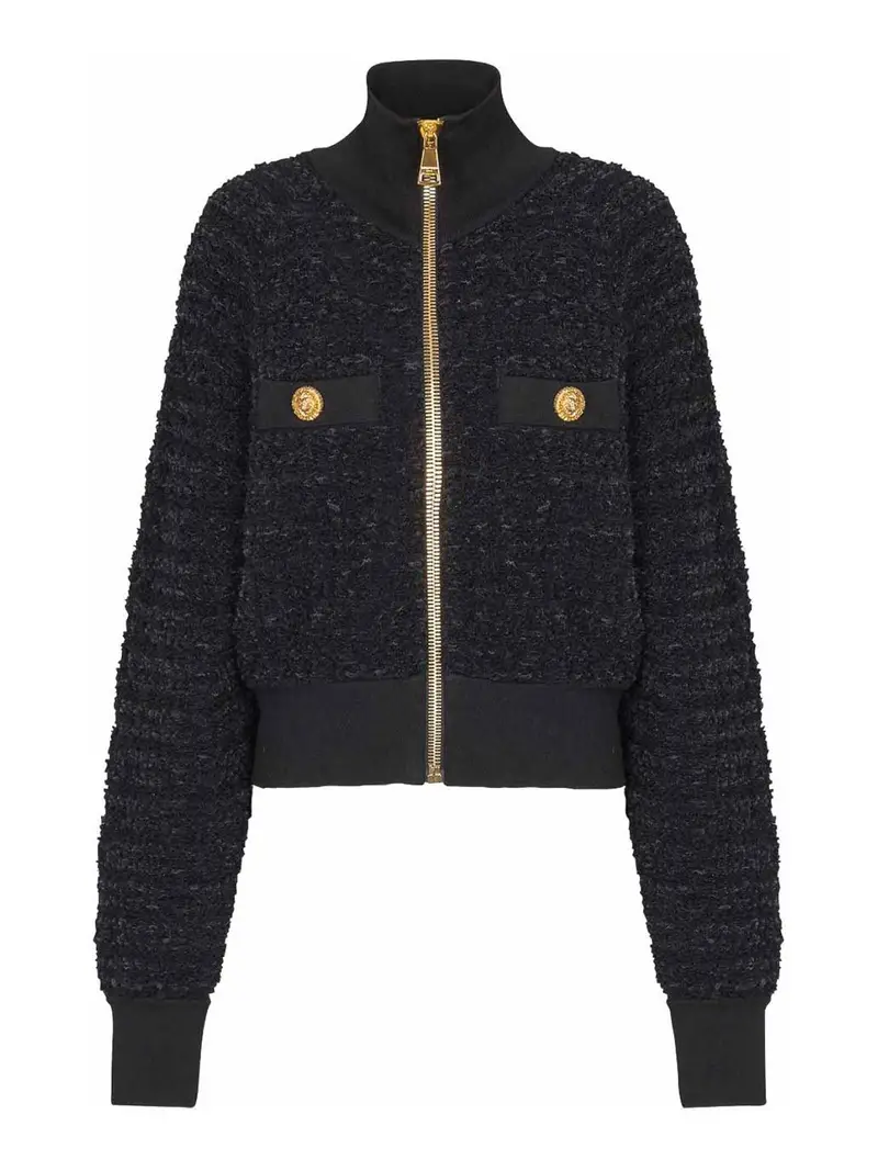 Giubbotto bomber con cerniera Nero