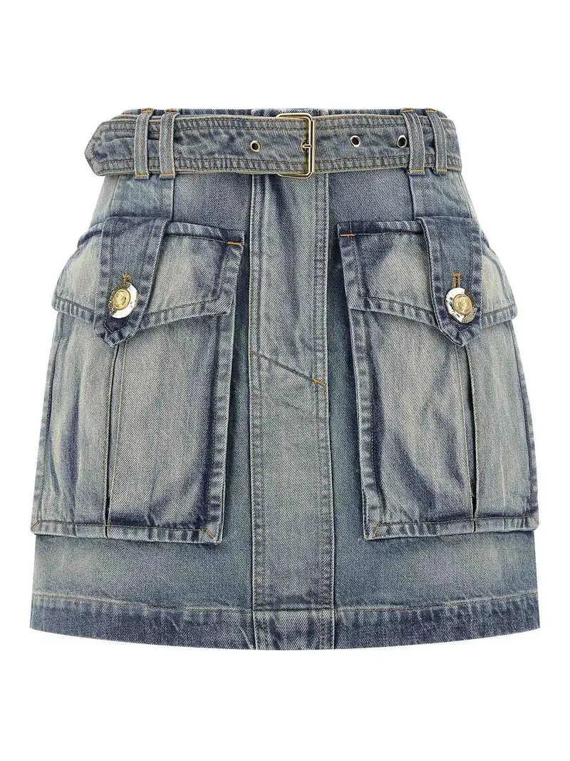 Gonna da tasca da carico Azzurro