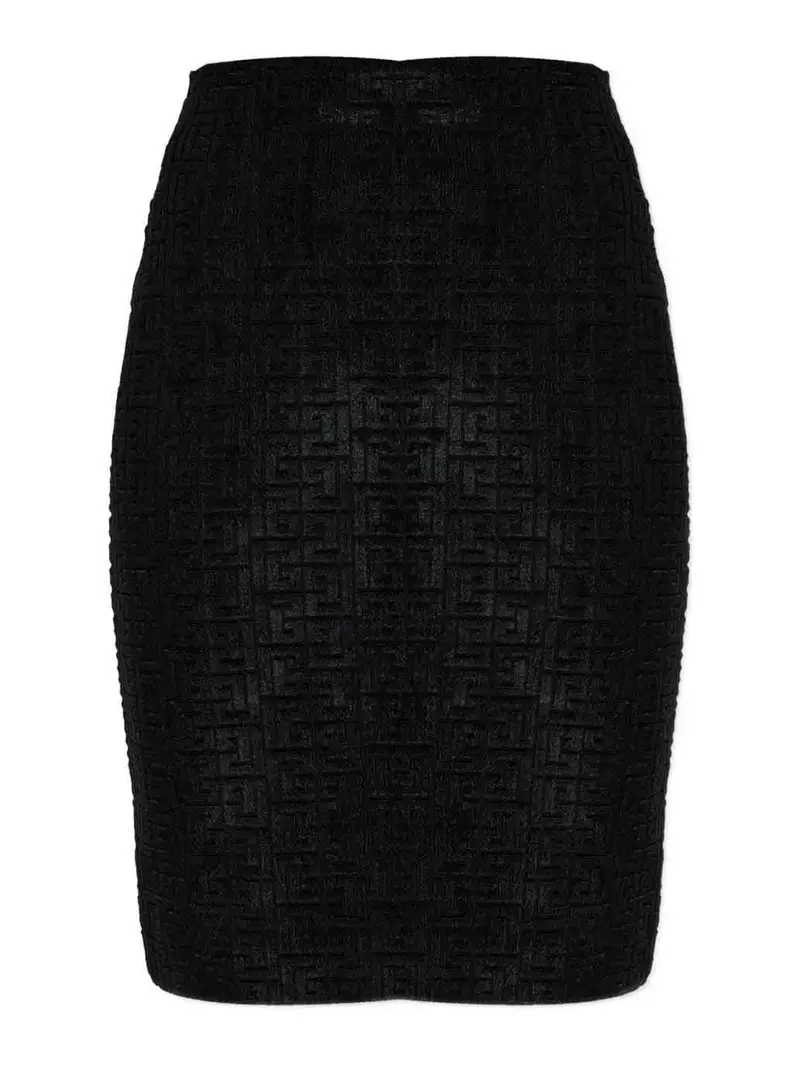 Gonna midi con monogramma Nero