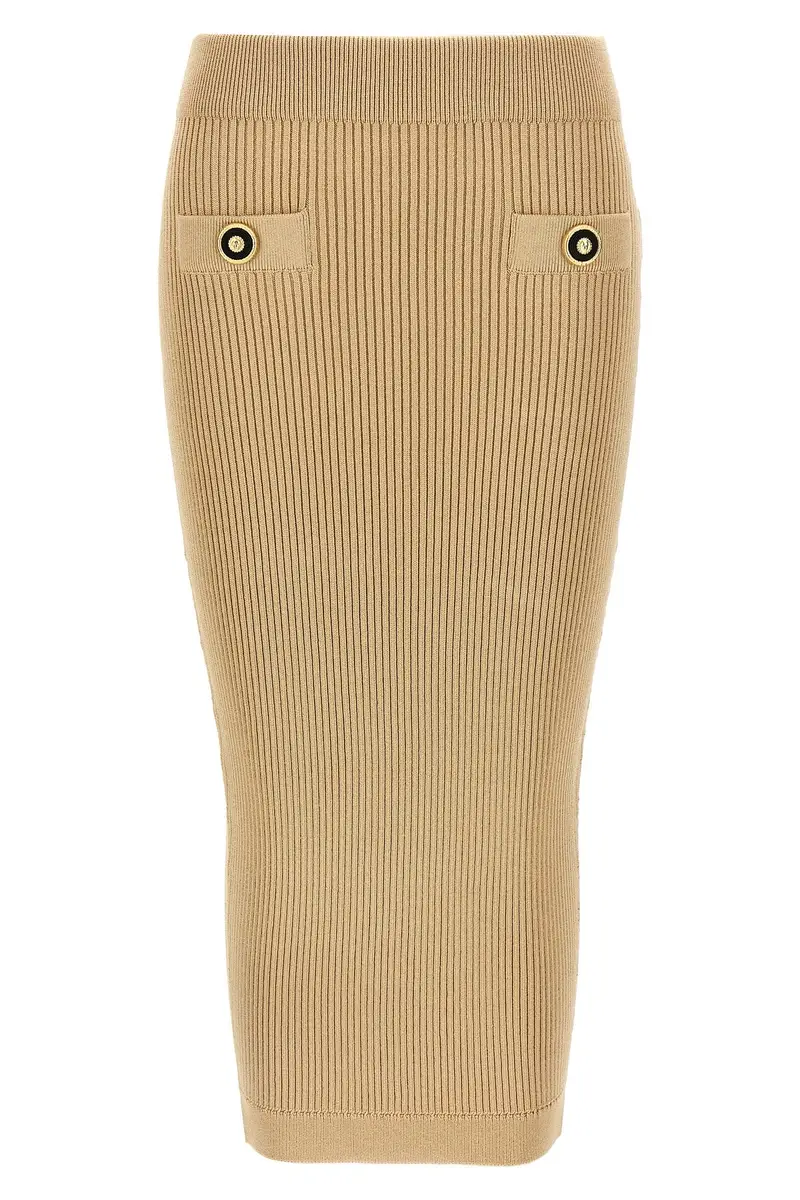 Gonna Midi Coste Beige