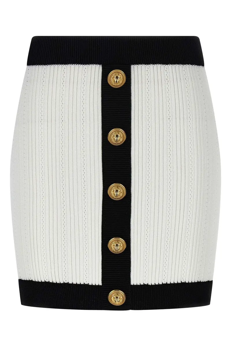 Gonna Mini Bicolore Bianco