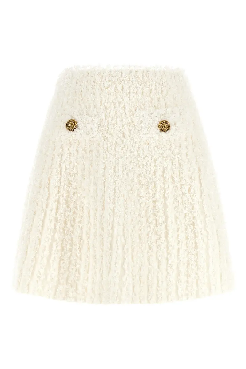 Gonna Tweed Plumetis Bianco