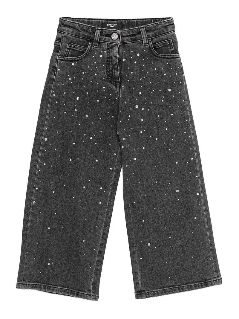 Jeans Con Strass Nero