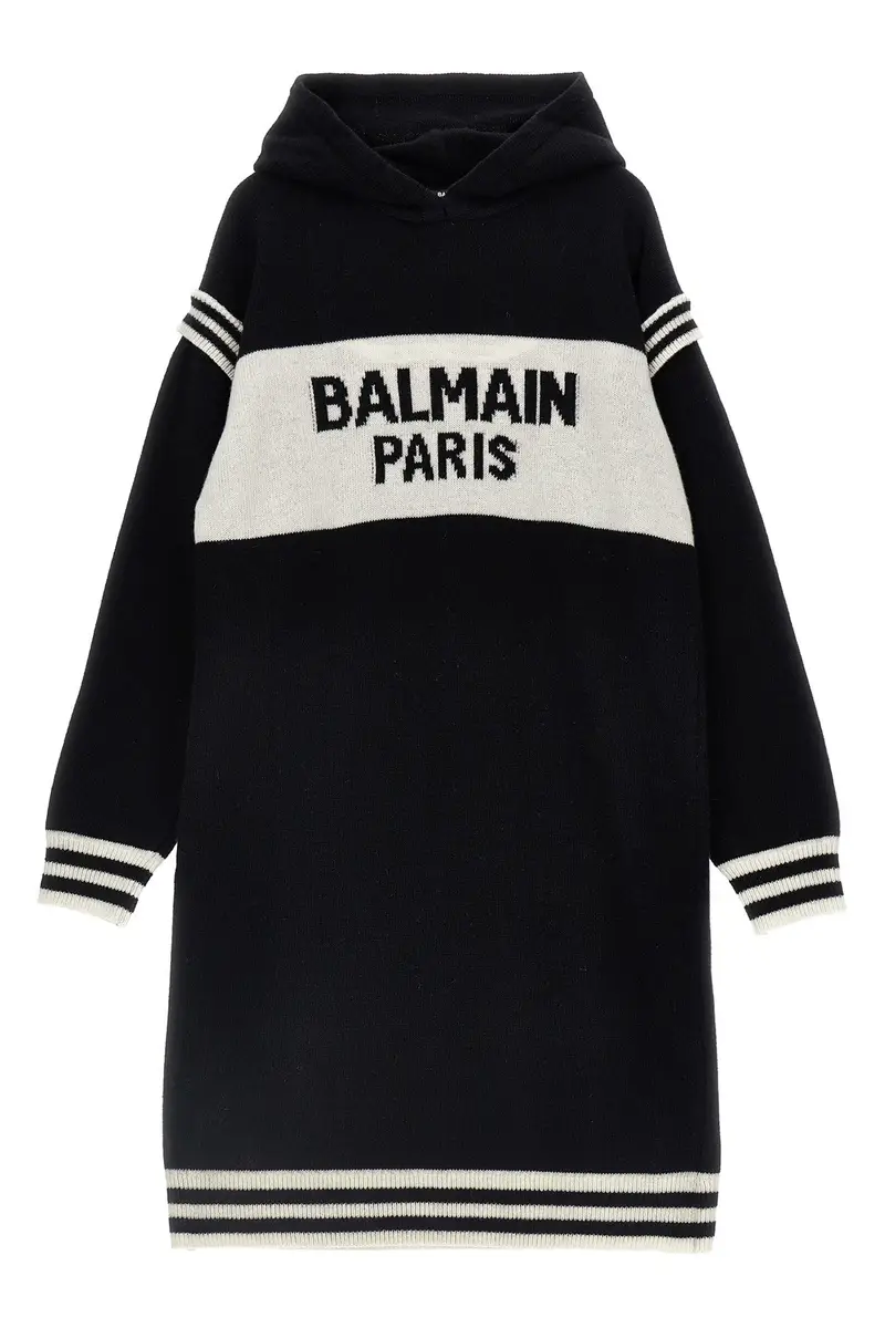 Abito Con Cappuccio Logo Bianco