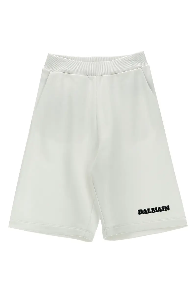 Bermuda Stampa Logo Bianco