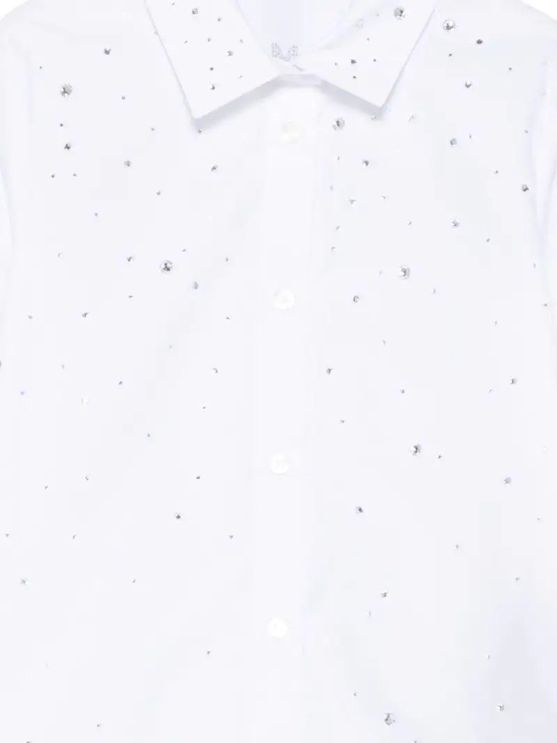Camicia Bianca con Decorazione di Cristalli Bianco silver miniatura 3